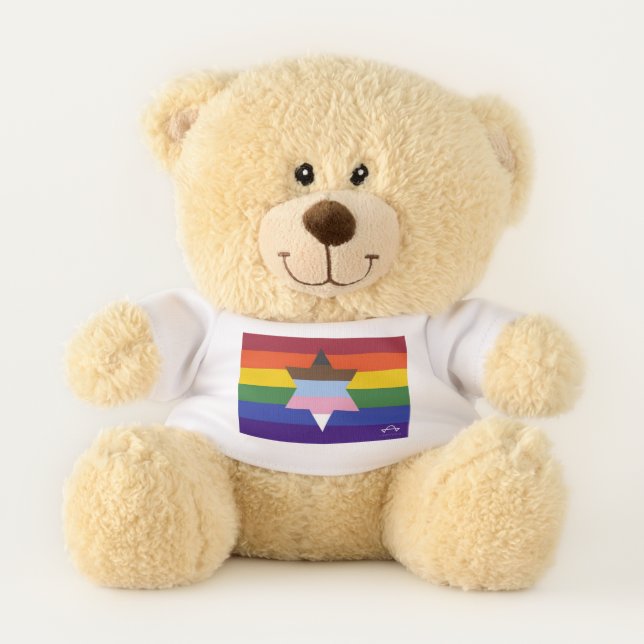 Jewish Inclusive Pride Flag Teddy Bear (Front)