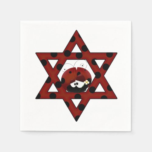 Jewish Ladybug Star of David Napkins