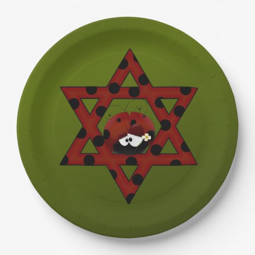 Jewish Ladybug Star of David Paper Plates