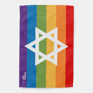 Jewish LGBTQ+ Pride Flag 12" x 18"