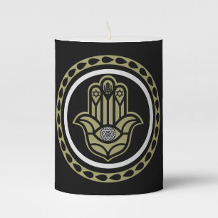 Jewish luck And Prosperity Gift Pillar Candle