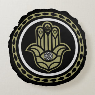 Jewish luck And Prosperity Gift Round Pillow