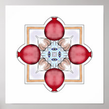 Jewish Luck - Pomegranate, Hamsa, Garlic