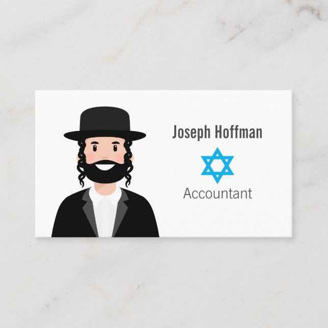 Jewish Man Business Card (Front)