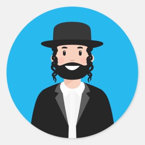 Jewish Man Classic Round Sticker