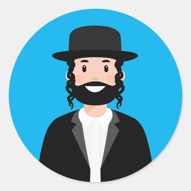 Jewish Man Classic Round Sticker (Front)