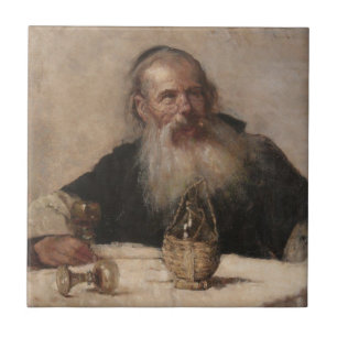 Jewish Man Drinking Wine (by Olga Boznanska) Ceramic Tile