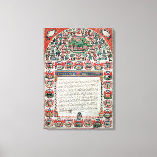 Jewish Marriage Contract (vellum) Canvas Print