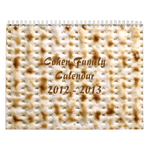 Jewish Matzo Wall Calendar, 2012-2014 ~ Customize! Calendar