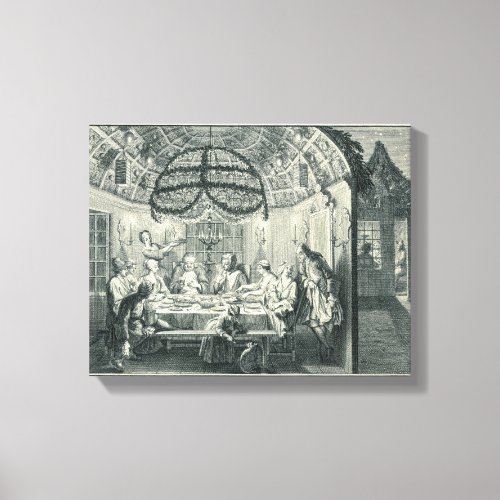 Jewish Meal During the Feast of the Tabernacles i Canvas Print