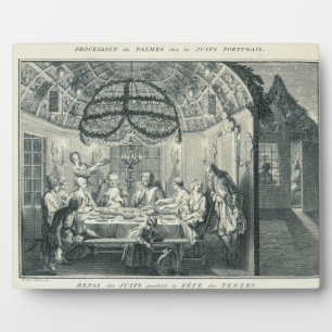 Jewish Meal During the Feast of the Tabernacles, i Plaque