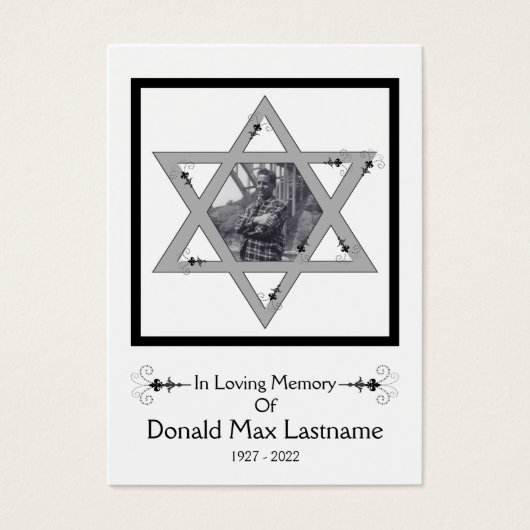 jewish memorial card (Front)