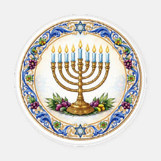 Jewish Menorah coaster set