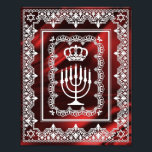 Jewish Menorah Crown Faux Lace Papercut Art Print<br><div class="desc">Display this stunning art print in the frame of your choosing.  This white faux lace papercut design can be placed on any background texture or color of your choosing.</div>