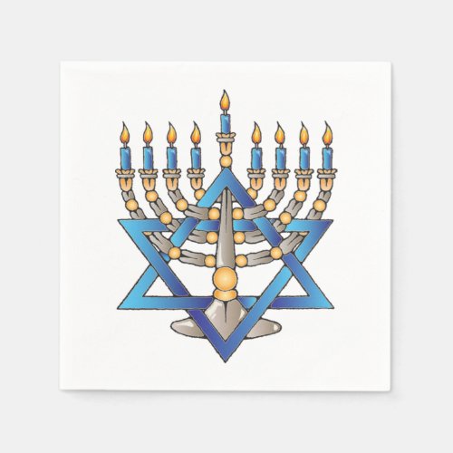 Jewish Menorah Napkins