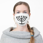 Jewish Menorah (Symbol of Judaism) Adult Cloth Face Mask<br><div class="desc">This design features an illustration of a menorah, used by Jewish people to celebrate the eight-day holiday of Hanukkah. The menorah is a nine-branched candelabrum that is lit during Hanukkah. Eight of the nine branches hold lights (candles or oil lamps) that symbolize the eight nights of the holiday; on each...</div>