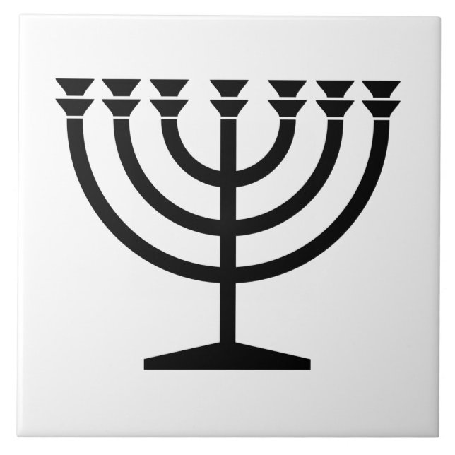Jewish Menorah (Symbol of Judaism) Ceramic Tile (Front)