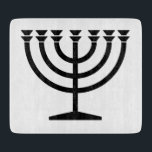 Jewish Menorah (Symbol of Judaism) Cutting Board<br><div class="desc">This design features an illustration of a menorah, used by Jewish people to celebrate the eight-day holiday of Hanukkah. The menorah is a nine-branched candelabrum that is lit during Hanukkah. Eight of the nine branches hold lights (candles or oil lamps) that symbolize the eight nights of the holiday; on each...</div>