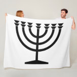 Jewish Menorah (Symbol of Judaism) Fleece Blanket<br><div class="desc">This design features an illustration of a menorah, used by Jewish people to celebrate the eight-day holiday of Hanukkah. The menorah is a nine-branched candelabrum that is lit during Hanukkah. Eight of the nine branches hold lights (candles or oil lamps) that symbolize the eight nights of the holiday; on each...</div>