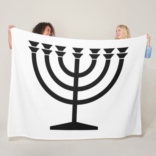 Jewish Menorah Symbol of Judaism Fleece Blanket