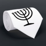 Jewish Menorah (Symbol of Judaism) Neck Tie<br><div class="desc">This design features an illustration of a menorah, used by Jewish people to celebrate the eight-day holiday of Hanukkah. The menorah is a nine-branched candelabrum that is lit during Hanukkah. Eight of the nine branches hold lights (candles or oil lamps) that symbolize the eight nights of the holiday; on each...</div>