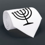 Jewish Menorah (Symbol of Judaism) Neck Tie<br><div class="desc">This design features an illustration of a menorah, used by Jewish people to celebrate the eight-day holiday of Hanukkah. The menorah is a nine-branched candelabrum that is lit during Hanukkah. Eight of the nine branches hold lights (candles or oil lamps) that symbolize the eight nights of the holiday; on each...</div>
