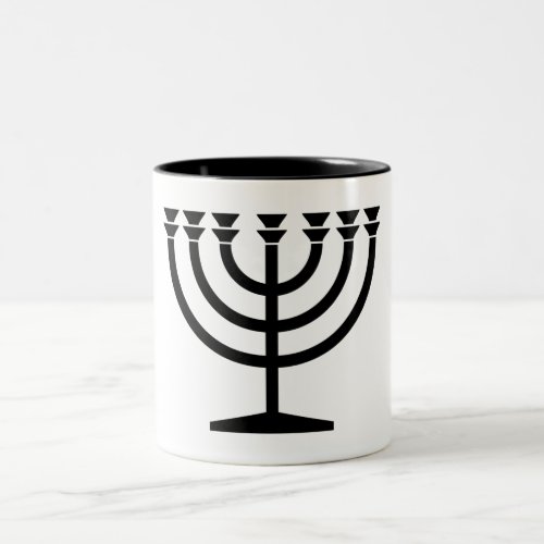 Jewish Menorah Symbol of Judaism Two_Tone Coffee Mug