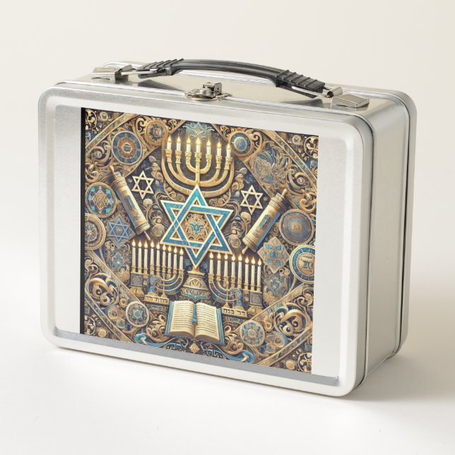 Jewish metal lunchbox (Front)