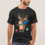 Jewish Moose Funny Hanukkah Moose Girl Women Pajam T-Shirt<br><div class="desc">Awesome JewMoose Funny Jewish Moose Hanukkah Jew Gift Tee for those who love to speak Yiddish or Hebrew Holiday Anniversary, Thanksgiving, eating latkes with their family, lighting menorah, playing dreidel on Chanukah. Great Hanukkah gift for kids. This winter tee is a great gift for dad, father, mom, mother, son, daughter,...</div>