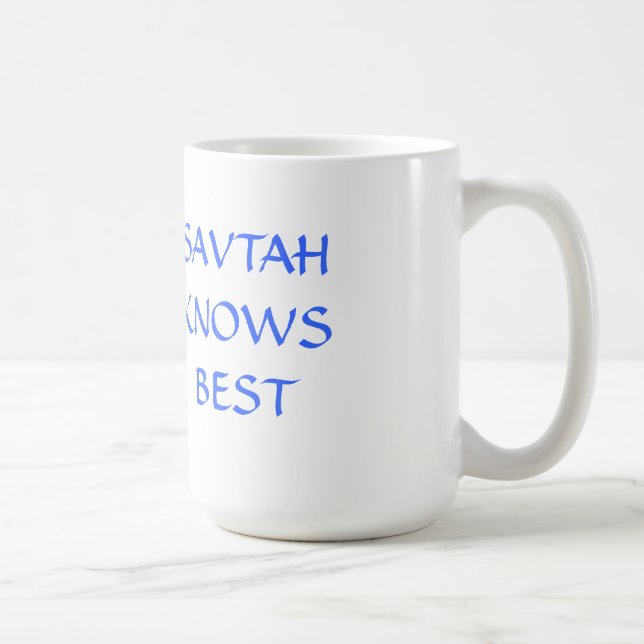 JEWISH MUG HEBREW SAVTA KNOWS BEST (Right)