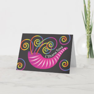 Jewish New Year Greeting Card with Shofar