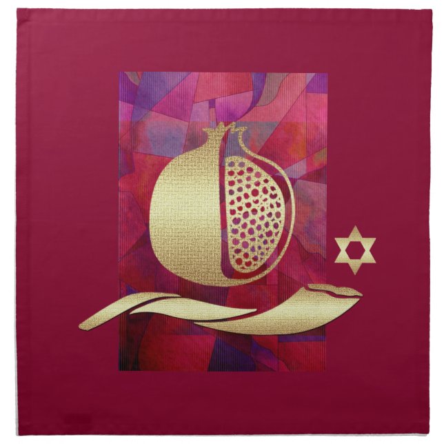 Jewish New Year | Rosh Hashanah Challah Cover Cloth Napkin (Front)