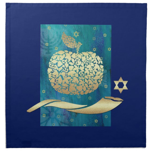 Jewish New Year | Rosh Hashanah Challah Cover Cloth Napkin (Front)