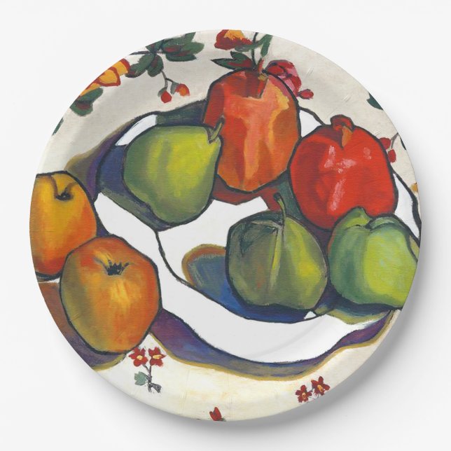 Jewish New Year | Rosh Hashanah Fine Art Paper Plates (Front)