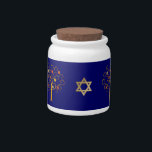 Jewish New Year. Rosh Hashanah Gift Candy Jar<br><div class="desc">Elegant Festive design with Gold Foil details Jewish New Year,  Rosh Hashanah Gift 10 oz. Candy Jars. Matching cards and gifts available in the Jewish Holidays | Rosh Hashanah Category of our store.</div>