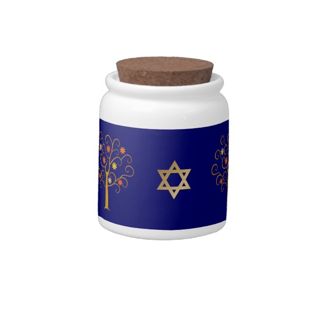 Jewish New Year. Rosh Hashanah Gift  Candy Jar (Left)
