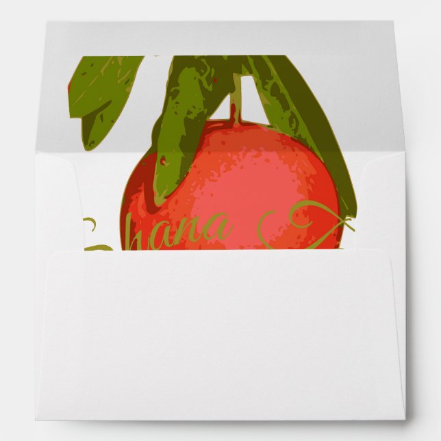 Jewish New Year  Rosh Hashanah Pomegranate Envelope (Back (Bottom))