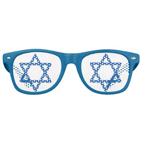 Jewish Party Star of David Blue Retro Sunglasses