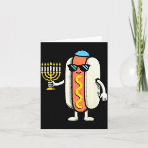 Jewish Pjs Hotdog Funny Food Hanukkah Pajamas Chan Card