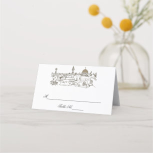 Jewish Place Card Jerusalem Sight Table Cards