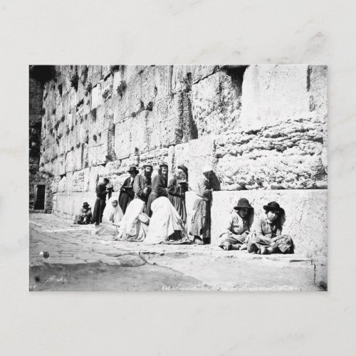 Jewish prayers in the Western Wall Jerusalem Postcard