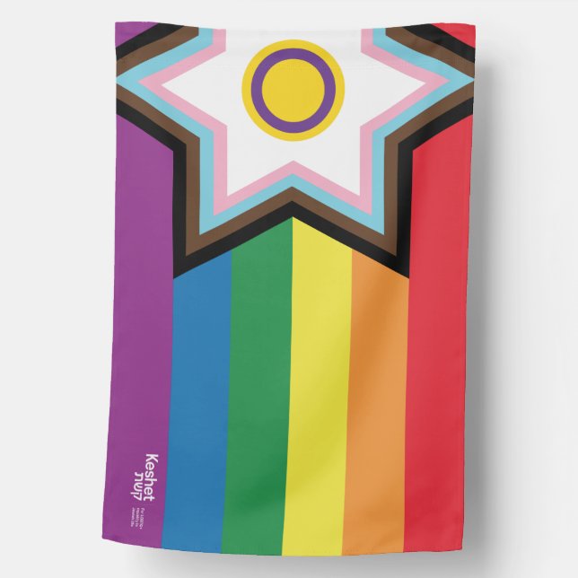 Jewish Progress Pride Flag 27" X 40" (Front)