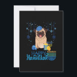 Jewish Pug Dog Menorah Hat Chanukah Hanukkah Jewis Invitation<br><div class="desc">Funny christmas t shirt men,  funny xmas tshirt men,  funny Christmas gift shirt kids,  funny thanksgiving gift shirt,  thanksgiving t shirt men,  thanksgiving t-shirt women</div>