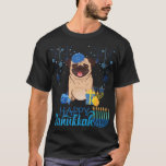 Jewish Pug Dog Menorah Hat Chanukah Hanukkah Jewis T-Shirt<br><div class="desc">Jewish Pug Dog Menorah Hat Chanukah Hanukkah Jewish Xmas Premium_1</div>