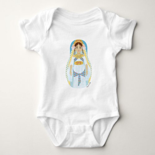 Jewish Queen Esther Matryoshka Baby Bodysuit