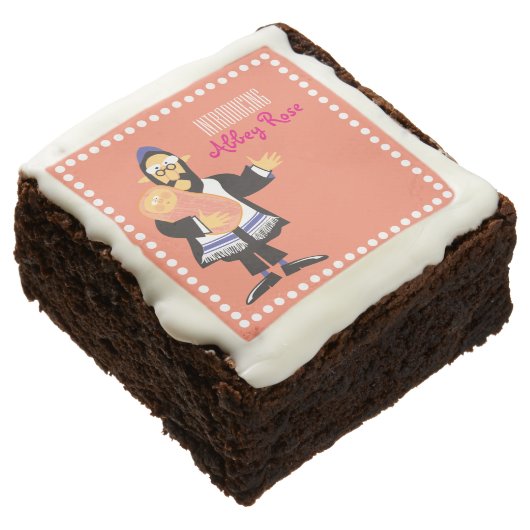 Jewish rabbi Baby Naming Take Home Gift Cookie Brownie (Angled)