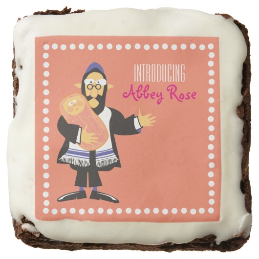 Jewish rabbi Baby Naming Take Home Gift Cookie Brownie (Front)