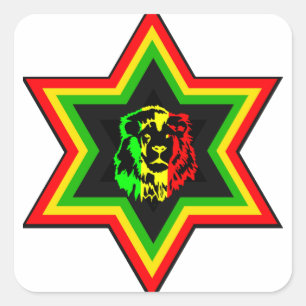 Jewish Rasta Square Sticker