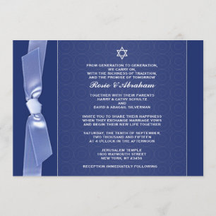 Jewish Ribbon Wedding Flat Invitations