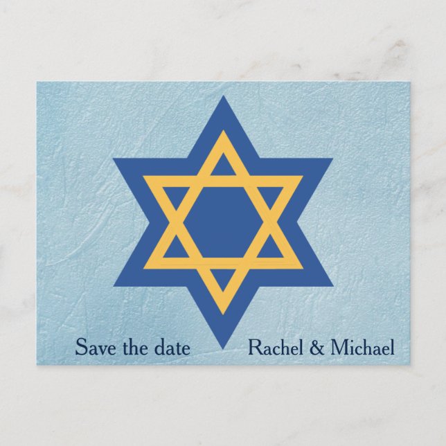 Jewish Save the date Announcement Postcard (Front)
